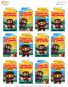 Ninja Gift Tags design preview