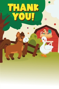 Animal Farm Thank You Card design preview