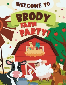 Animal Welcome Sign: Animal Farm Party Decorations Kit