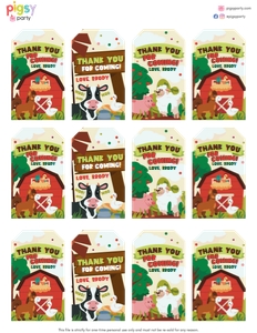Animal Farm Gift Tags design preview