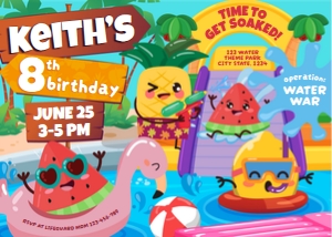 Waterpark Invitation design preview