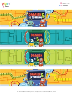 Robots and Science Bottle Wrappers design preview