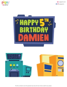 Robots and Science Cake Topper: Robots and Science Cake Topper
