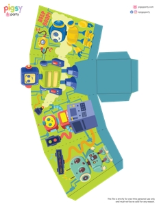 Robots and Science Favor Boxes design preview