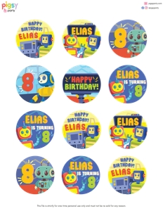 Robots and Science Cupcake Toppers: Robots and Science Cupcake Toppers