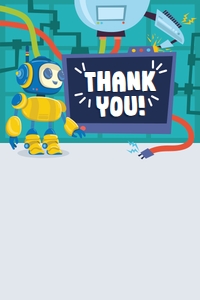 Robots and Science Thank You Card: Robots and Science Thank You Card