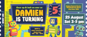 Robots and Science Party Decorations Kit design preview