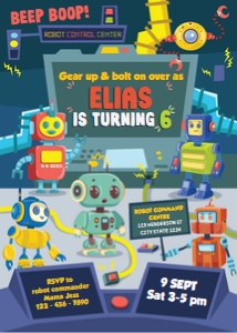Robots and Science Invitation design preview