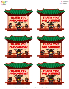 Ninja Castle Gift Tags design preview