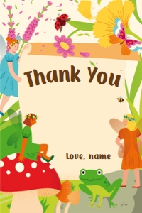 Fairies Garden Thank You Card: Fairy Garden Thank You Card