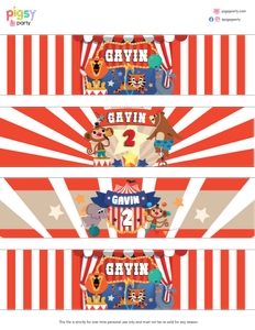 Circus Bottle Wrappers design preview