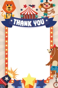 Circus Thank You Card design preview