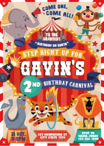 Circus Invitation design preview