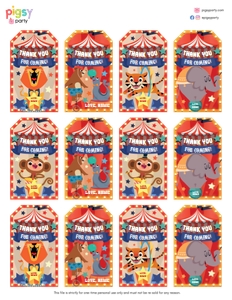 Circus Gift Tags: Circus Gift Tags