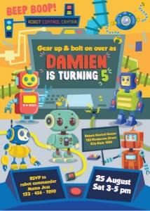 Robots and Science Invitation design preview