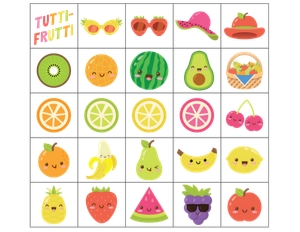 Tutti Frutti Bingo Calling Cards: Tutti Frutti Games Kit