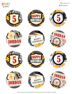 Sherlock Cupcake Toppers design preview