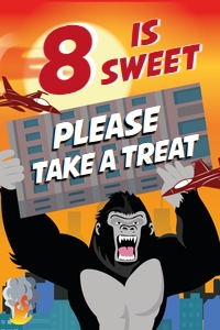 King Kong Treats Sign: King Kong Party Decorations Kit