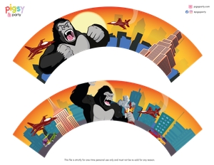 King Kong Cupcake Wrappers: King Kong Party Decorations Kit