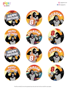 King Kong Cupcake Toppers: King Kong Party Decorations Kit