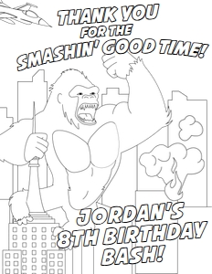 King Kong Birthday Coloring Page: King Kong Birthday Coloring Page