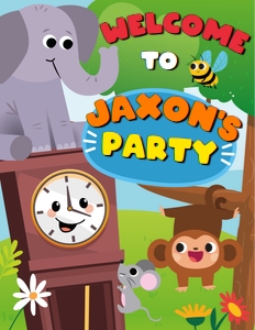 Hickory Dickory Welcome Sign: Hickory Dickory Dock Party Decoration Kit