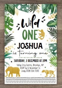 Wild One E-Invite design preview