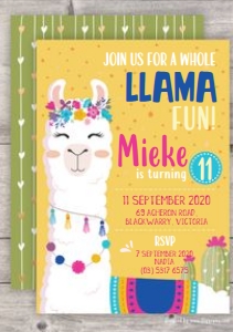 Yellow/Green Llama E-invite: Yellow/Green Llama E-Invite