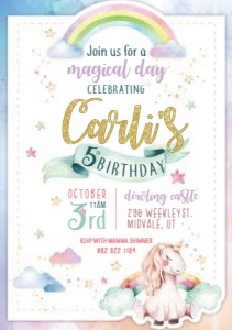 Unicorn E-Invite design preview