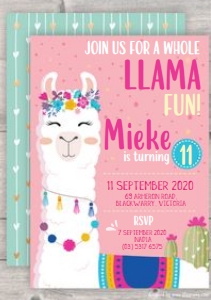 Pink/Blue Llama E-Invite: Pink/Blue Llama E-Invite