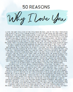 Editable Reasons Why I Love You Sign Template for Couples | Blue Watercolor | Anniversary Monthsary Gifts Ideas |Instant Download | Corjl design preview
