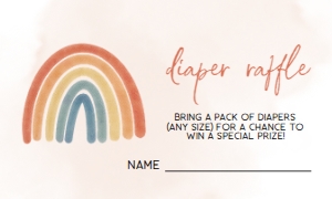 BS002_DIAPERRAFFLE: Rainbow Boho Baby Diaper Raffle Sign, Rainbow Boho Diaper Raffle Sign, Earthy Rainbow Boho Baby Shower Sign, Instant Download, Corjl BS002