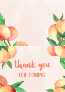 BS008_THANKYOU: Sweet Little Peach Baby Shower Invitation Set, Peach Girl Baby Shower, Sweet Peach Baby Invite Set, Sweet Peach Invite Template, Corjl BS008
