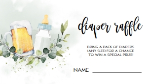 BS083-A-004-Diaper Raffle-3.5 by 2 inches: Baby is Brewing Baby Shower Invitation Set, Beer Baby Shower Set, Couples Baby Shower, Brewery Baby Shower, Unisex Baby Shower, Corjl BS083