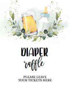 BS083_SIGN004_DIAPER RAFFLE: Diaper Raffle Sign, Beer Baby Shower, Brewery Baby Shower, Baby is Brewing Baby Shower, Couples Baby Shower, Diaper Raffle Card Corjl, BS083