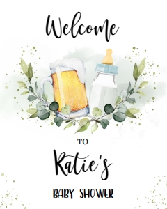 Baby is Brewing Welcome Sign, Editable Beer Baby Shower Welcome Sign Template Printable Brewery Welcome Sign Couples Baby Shower Corjl BS083 design preview