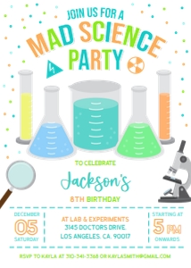 EDITABLE Mad Science Birthday Invitation, Boy Science Party Invite Template, Lab Experiment, Instant Editable File, Instant Download, KP052 design preview