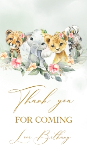 BS109-B-006-Tag-Rectangle-2 by 3.5 in: Floral Safari Baby Shower Gift Tag, Editable A Wild One On The Way Baby Sprinkle Party Favor, Jungle Thank You Note Card, Tropical BS109