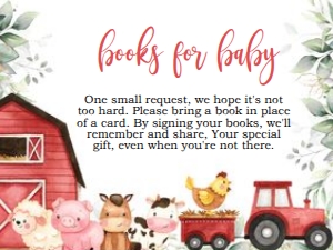 BS113-A-003-Books for Baby-4 by 3 in: Farm Baby Shower Bundle, EDITABLE Barn Animals Baby Shower Invite, Ranch Baby Shower Games, Red Boy Barnyard Animal, Instant Download, BS113