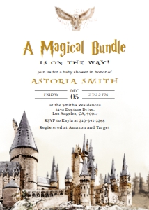 EDITABLE Wizard Baby Shower Invitation, A Magical Bundle is on the way, Magic School Invite Template, Magical, Owl, Instant Download, BS134 design preview