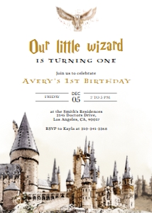 EDITABLE Wizard 1st Birthday Invitation, Magic School Party Invite Template, Magical First Birthday, Gender Neutral, Instant Download, KP069 design preview