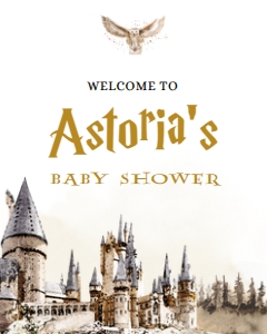 Wizard Baby Shower Welcome Sign, EDITABLE Magic School Party, A Magical Bundle On The Way Banner, Owl Baby Sprinkle, Instant Download BS134 design preview