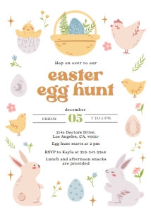 E001_INVITATION-A: Easter Egg Hunt Invitation, Editable Easter Brunch Party Invite Template, Pastel Party Decor, Spring Printable Invite, Instant Download E001