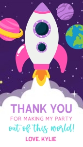 EDITABLE Space Birthday Thank You For Coming Gift Tag, Galaxy Party Favor Tag, Astronaut Birthday Label, Outer Space, Girls Gift Tag, KP046 design preview