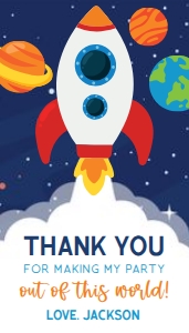 EDITABLE Space Birthday Thank You For Coming Gift Tag, Galaxy Party Favor Tag, Astronaut Birthday Label, Outer Space, Boys Gift Tag, KP046 design preview
