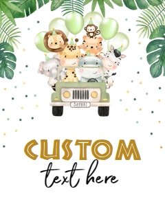 Wild One Birthday Custom Text Sign, EDITABLE Safari Animals Party Decor Template, Jungle Safari Theme First Birthday, Instant Download KP084 design preview
