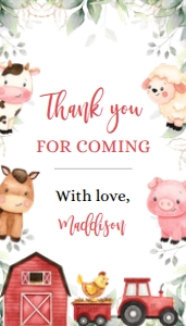 BS113-A-006-Tag-Rectangle-2 by 3.5 in: Farm Baby Shower Bundle, EDITABLE Barn Animals Baby Shower Invite, Ranch Baby Shower Games, Red Boy Barnyard Animal, Instant Download, BS113