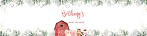 BS113-A-011-Water Bottle Label-8 by 2 in: Farm Baby Shower Bundle, EDITABLE Barn Animals Baby Shower Invite, Ranch Baby Shower Games, Red Boy Barnyard Animal, Instant Download, BS113