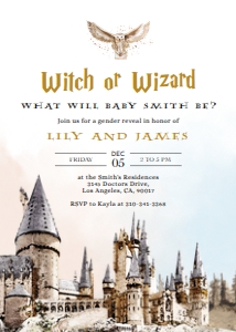 Witch or Wizard Gender Reveal Invitation, Magic School Gender Reveal Party Invite Template, He Or She, Boy Or Girl, Magical Bundle, GR009 design preview
