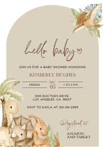 Boho Dinosaur Baby Shower Invitation Set, EDITABLE Dino Baby Sprinkle Invite Template, Gender Neutral, Jurassic Park, Instant Download BS142 design preview